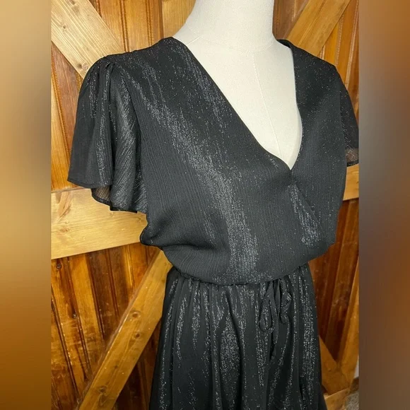 Francesca’s Collections Mi Ami Tate Metallic Godet Dress Size XS - Picture 4 of 7